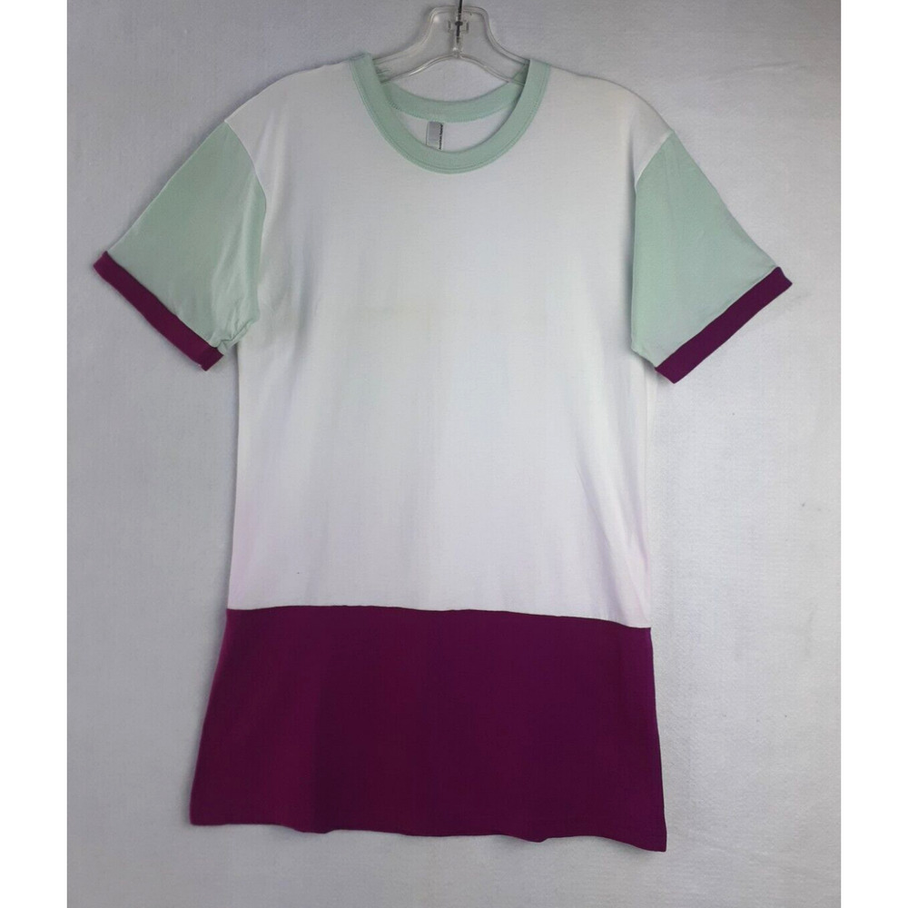 AMERICAN APPAREL Vintage Modish Color Block T-Shirt Top Women L Made in LA NEW